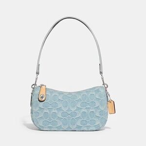 Coach Washed Denim Signature Mini Swinger 20